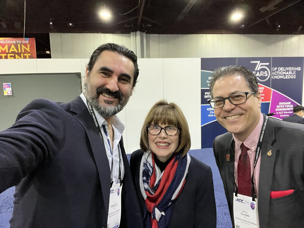 Wonderful start to #ACC24 #acc and to have a chance to meet and catch up with friends and the leaders of the field @MitchElkind @NancyatHeart . We have four presentations, come meet us