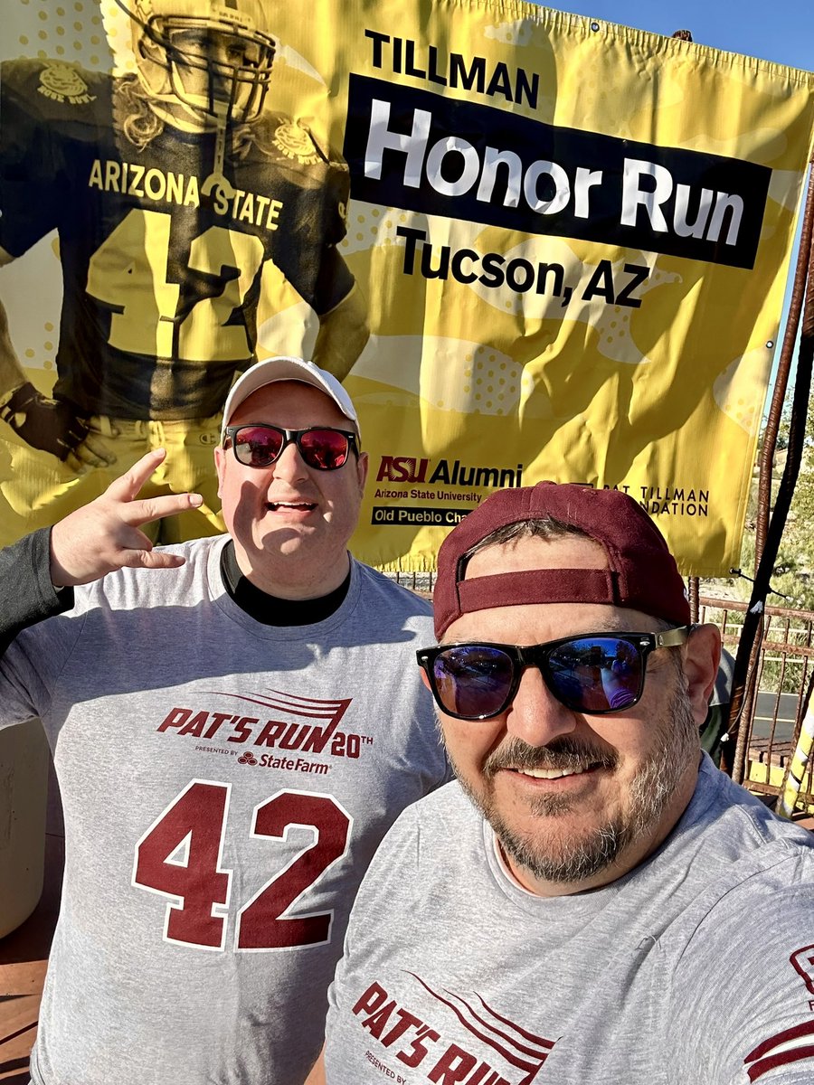 ASUDave's tweet photo. Hanging with my guy, @andrewtaylor09 for the @pattillmanfnd #HonorRun in Tucson 🇺🇸🫡 https://t.co/qN8sdEH1v1