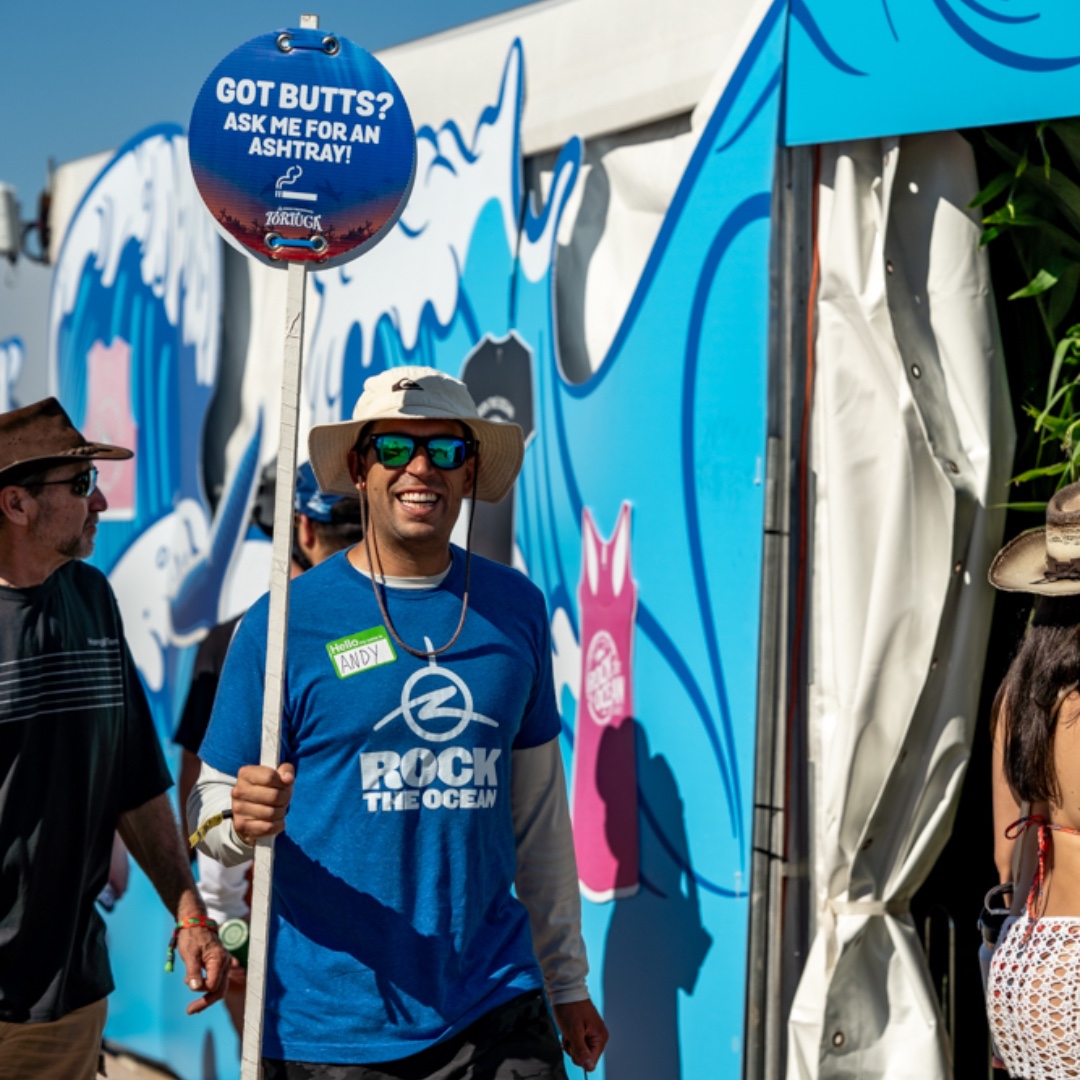 Hey Tortuga! Our merch station has you covered from head to toe... including your butts! 🚬 Stop by the Rock The Ocean Headquarters and grab your personal pocket ashtray. 🚭 Full ashtray? You can trade in your cigarette butts for prizes at the Eco Exchange! 🌊💙