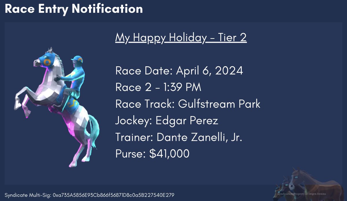 Entered in 2 races for today.
Our T2 <a href="/gameofsilks/">Game of Silks</a> horse at <a href="/GulfstreamPark/">Gulfstream Park</a>