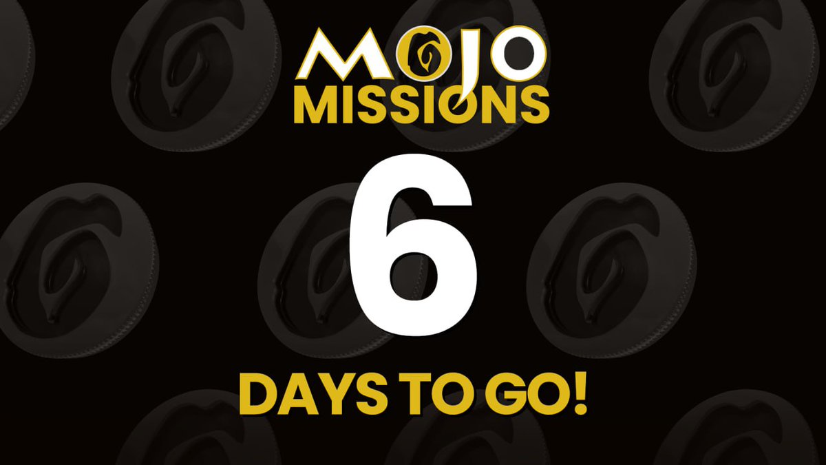 🛡 ONLY 6 DAYS LEFT FOR MOJO MISSIONS! 🛡 Our adventure with you in GoGo $MOJO has been unforgettable! Together, we've conquered quests and challenges beyond imagination. Mojo Missions, our collaborative platform with @Forge, has been a massive hit, all thanks to YOU. To show…