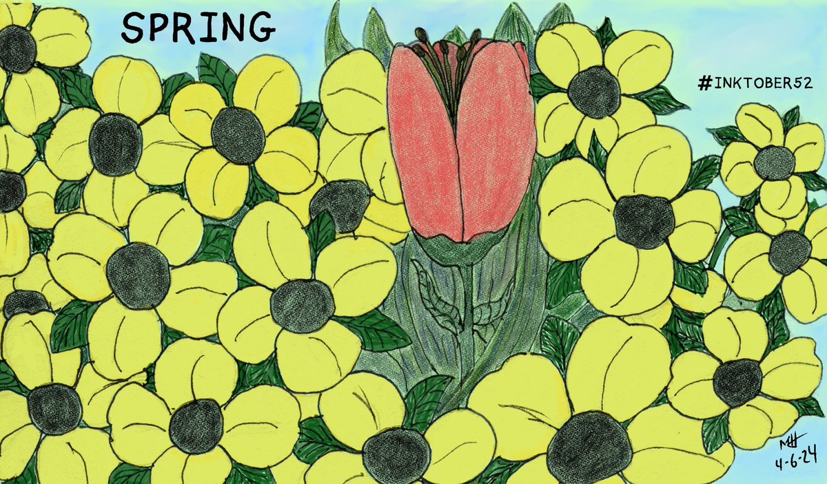 #Inktober52 Spring. Flowering imaginations. #Inktober52Spring #Inktober #kidlitart #illustration #scbwiillustrators #scbwi