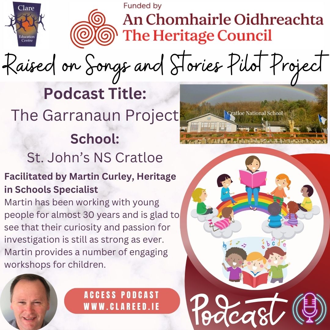 Uncover the magic of our cultural heritage with our Raised on Songs & Stories Project, supported by #HeritageCouncil. Thanks to John Lillis for his hugely creative input through the BLAST initiative.

🎙️The Garranaun Project
🏫@cratloens 
drive.google.com/file/d/11oJ3mN…

@HeritageHubIRE