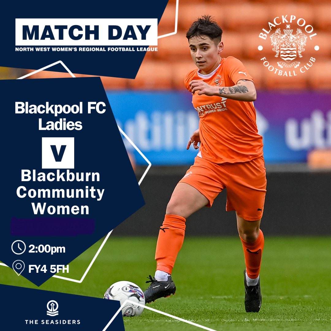 Tomorrow we welcome Blackburn Community, as we look to continue our unbeaten run at our new home venue 🆚 @BCSCWomen ⏰ 14:00 📆 7/4/24 🏟 AFC Blackpool, Jepson Way, FY4 5FH We are looking to build on an excellent performance in our last match. Come and support our ladies 🧡