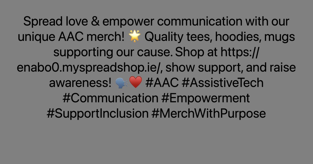 Spread love & empower communication with our unique AAC merch! 🌟 Quality tees, hoodies, mugs supporting our cause. Shop at ayr.app/l/hRSm show support, and raise awareness! 🗣️♥️ #AAC #AssistiveTech #Communication #Empowerment #SupportInclusion #MerchWithPurpose