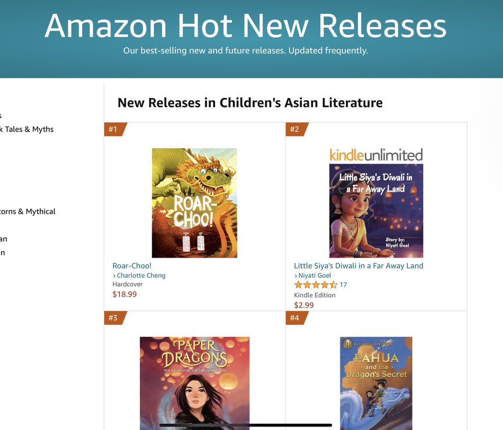 Ok wow. The good news keeps on coming. Roar-Choo is now a #1 hot new release on Amazon! @penguinkids
