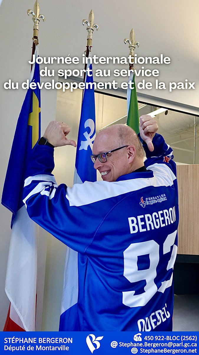 Journée intle du #sport au service du dév. et de la #paix; célébrer la capacité du sport de rassembler les humains par-delà leurs différences, qu’il ne faut donc pas gommer, raison pour laquelle le #Québec a sa place dans les compétitions sportives! 🕊️⚜️ m.facebook.com/story.php?stor…