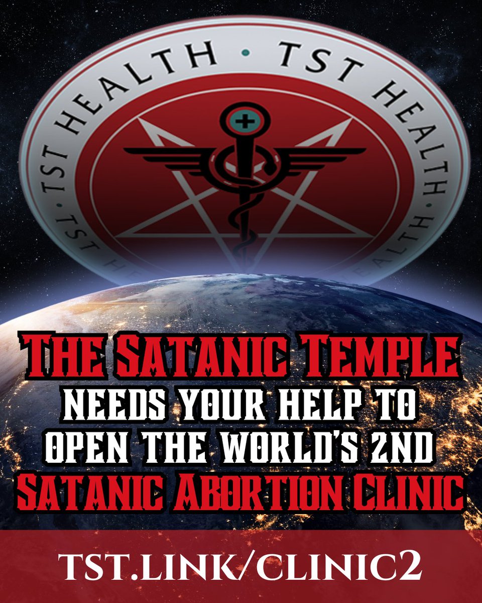 As abortion access shrinks, we’re expanding our clinic network to provide safe & compassionate care to more patients for free. But we can’t do it without your help! Every $ donated puts us 1 step closer to opening the world's 2nd Satanic Abortion Clinic. tst.link/clinic2