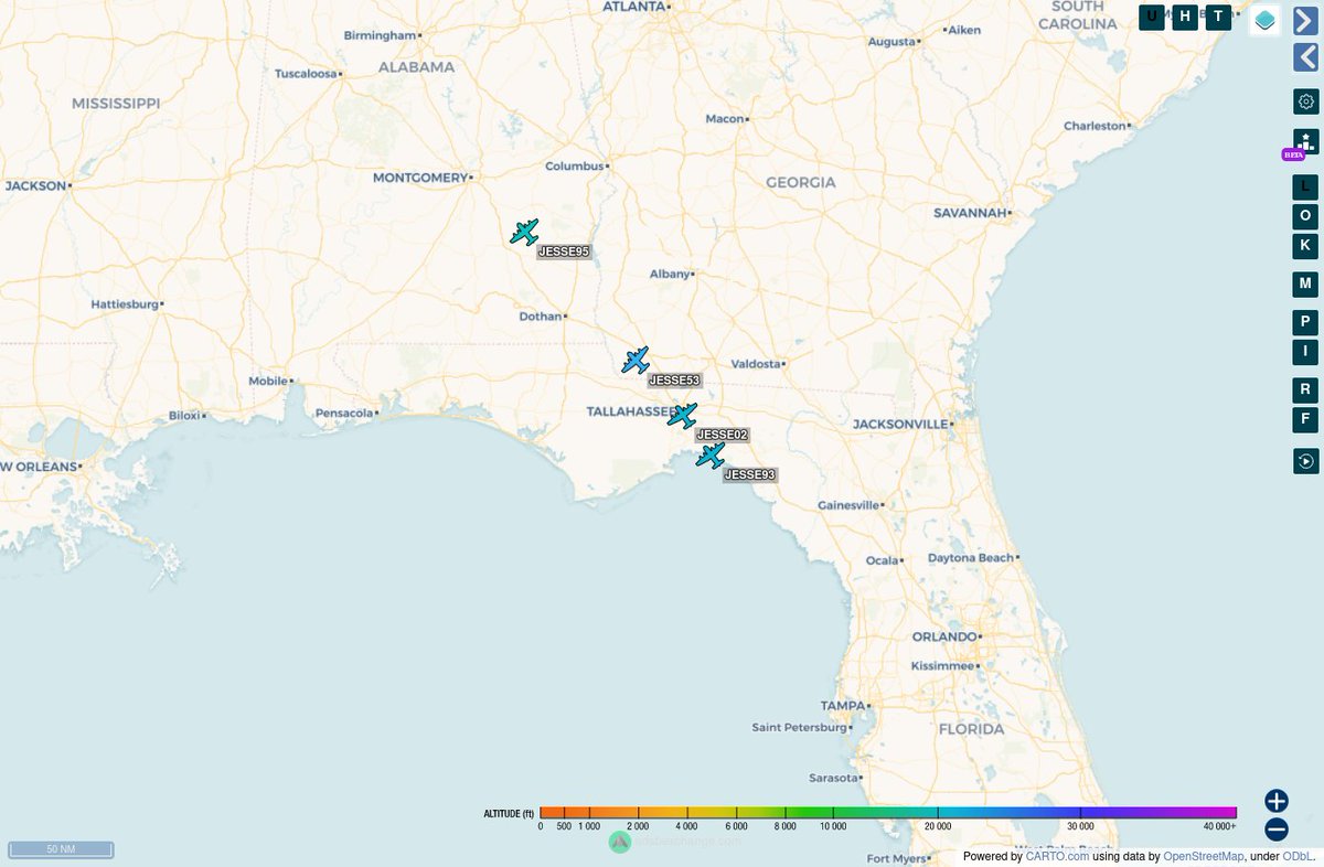 TheIntelFrog's tweet photo. 4-ship of US Air Force C-130 Hercules is northwest bound out of NAS Key West, FL.
#ADFE69 as JESSE02
#ADFE6D as JESSE53
#ADFE5C as JESSE93
#ADFE5E as JESSE95 https://t.co/D4kEMZpZVg