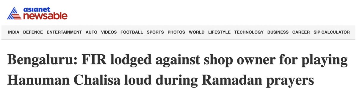 The shop owner Mukesh, playing Hanuman chalisa in his own shop, was confronted by goons and brutally thrashed. A billion Indians watched it in horror. And now it is he who is slapped with an FIR and accused of disrupting peace and offending religious sentiments. Hail Secularism.