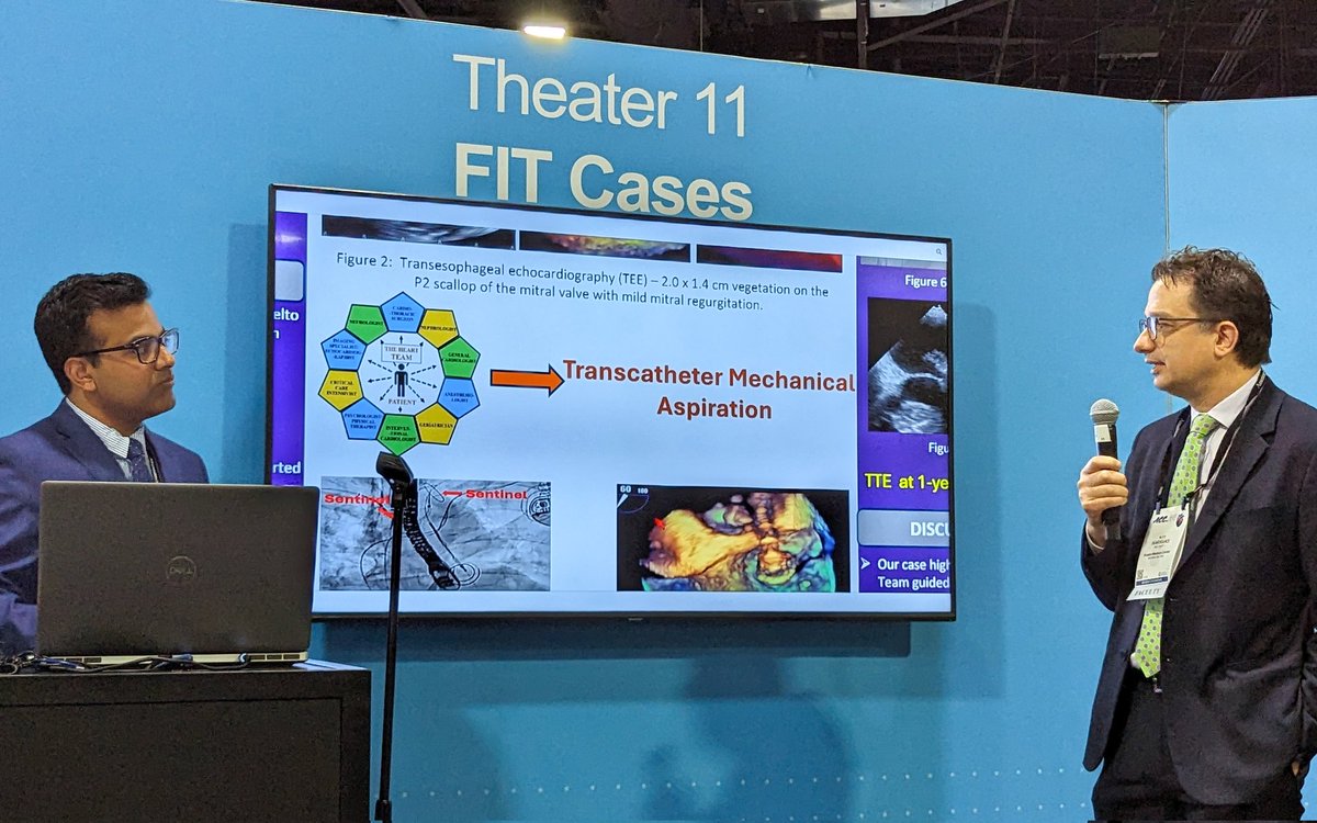 Glad to have the opportunity to present some of the complex cases from <a href="/NCHRooneyHeart/">NCH Rooney Heart Institute</a> at ACC 2024  #ACC24 

Heart Team guided Valve Sparing Percutaneous aspiration of Mitral Valve vegetation.

<a href="/nch_im/">NCH Internal Medicine Residency</a> <a href="/FloridaAccess/">Florida Access</a> <a href="/ACCinTouch/">American College of Cardiology</a>