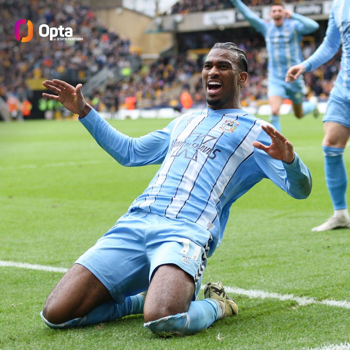 9 - Haji Wright has scored 9 goals in all competitions since the beginning of February. Only Coventry City teammate Ellis Simms (14) along with Manchester City's Erling Haaland (11) and Phil Foden (10) have more in that time among players in England's top 4 leagues. Sky.