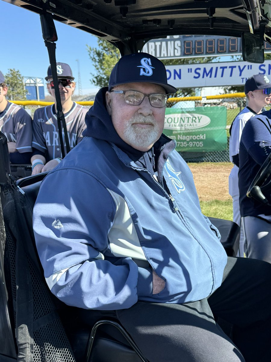 hoijim's tweet photo. The Olympia Spartans now play their home baseball games at Ron “Smitty” Smith Field.  Amazing ceremony today to honor an amazing man and baseball coach!  Love you, Smitty https://t.co/F9rSIV2jgf