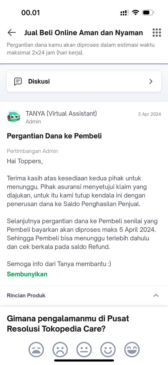 nurcahyn's tweet photo. @TokopediaCare udah lewat tanggal belum masuk juga refundnya? https://t.co/rSz94r4J5b