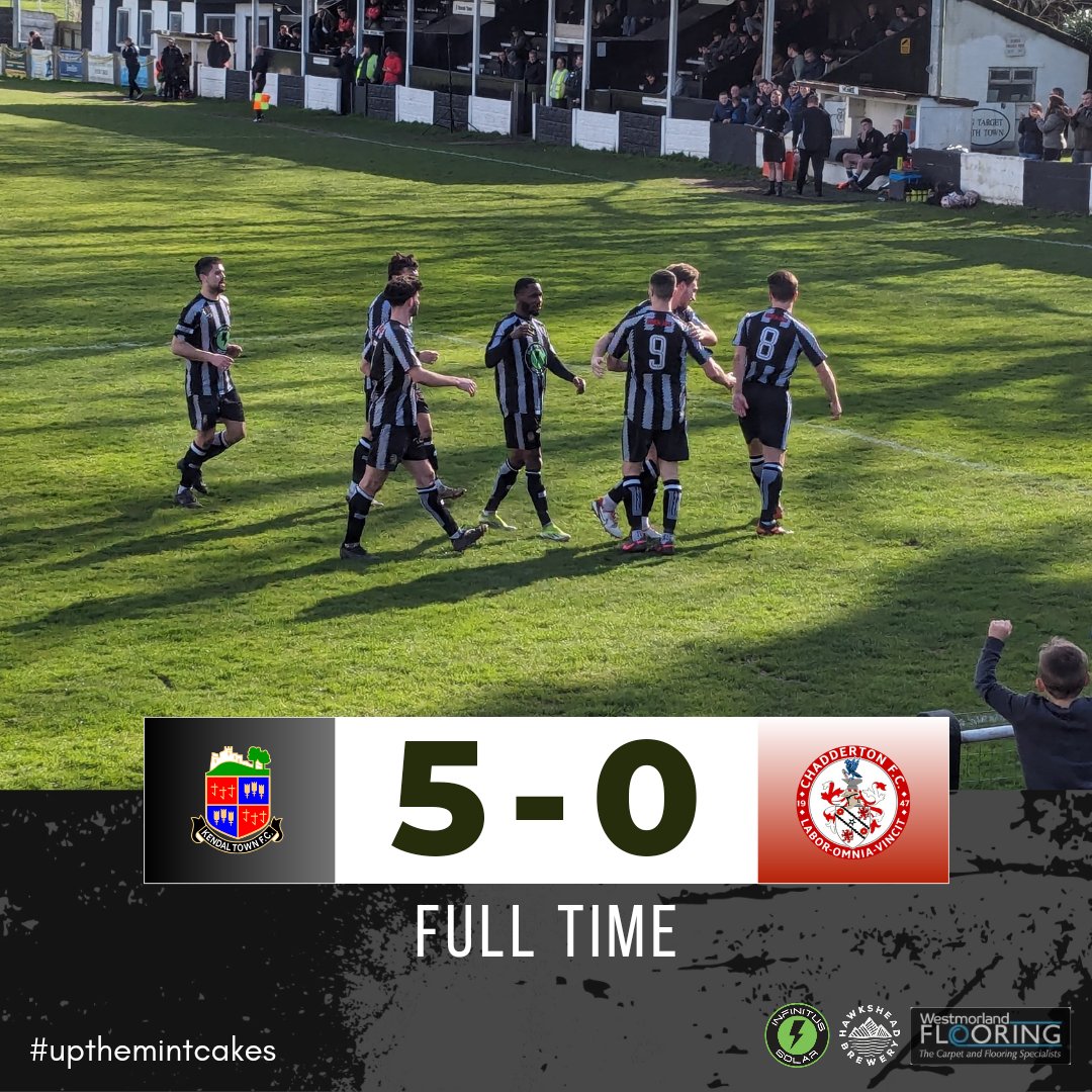 FT | Mintcakes 5-0 Chadderton

A 5 ⭐ performance in what was a massive game for our season!

Goals from Winder, Holden, Bailey and Yawson (X2) means we go into 4th this evening...👀

#UpTheMintcakes
