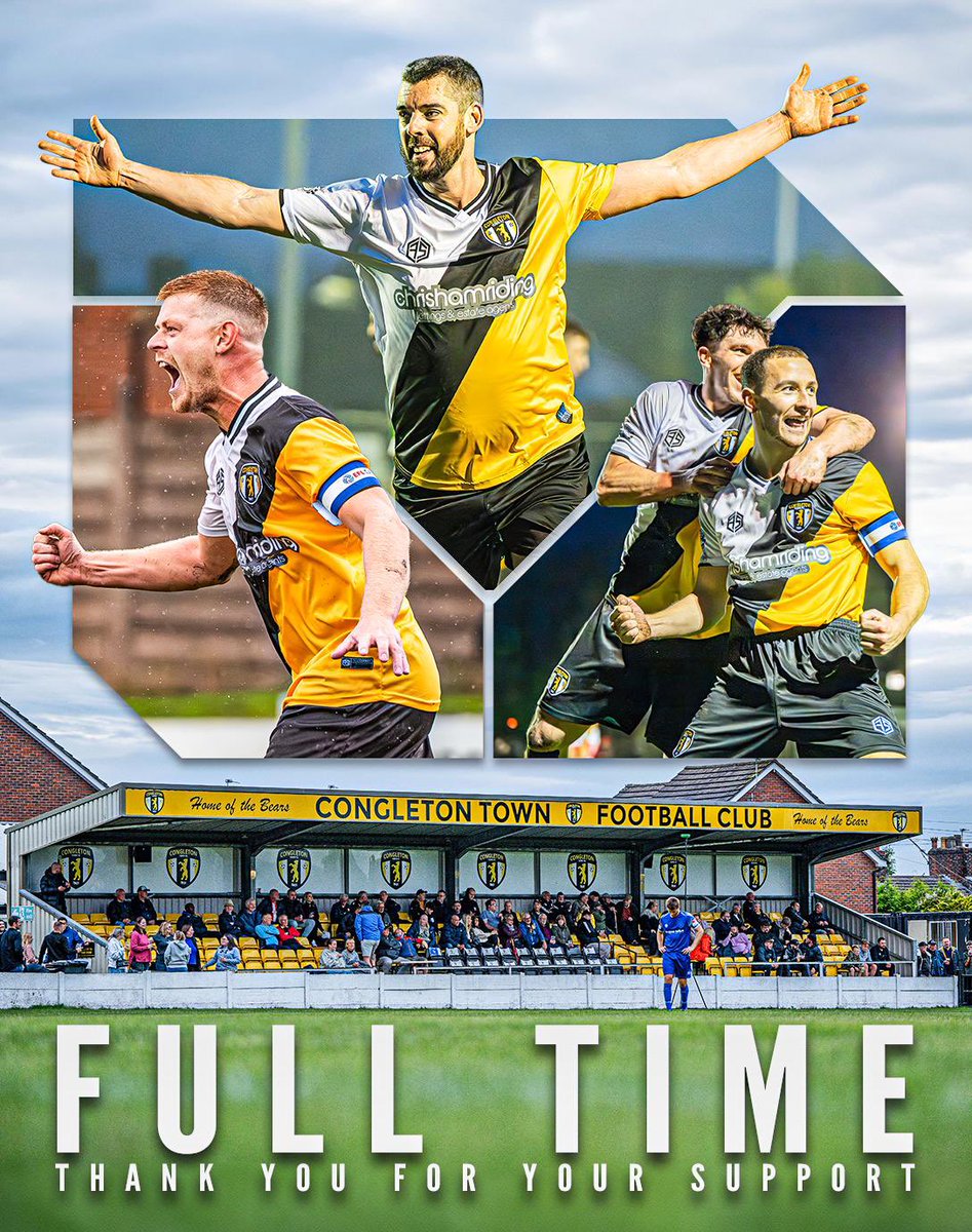 ⏱️FT 

BEARS 7

Bewdley Town 0

⚽️Goals from Chadwick, Barton, McCarthy, Faulkner, Needham &amp; Dickinson, Hampton 

🏟️ 1088 

Huge thank you to everyone that came down this afternoon and got behind the Bears. 

TWO GAMES TO GO! 

COME ON YOU BEARS 🐻