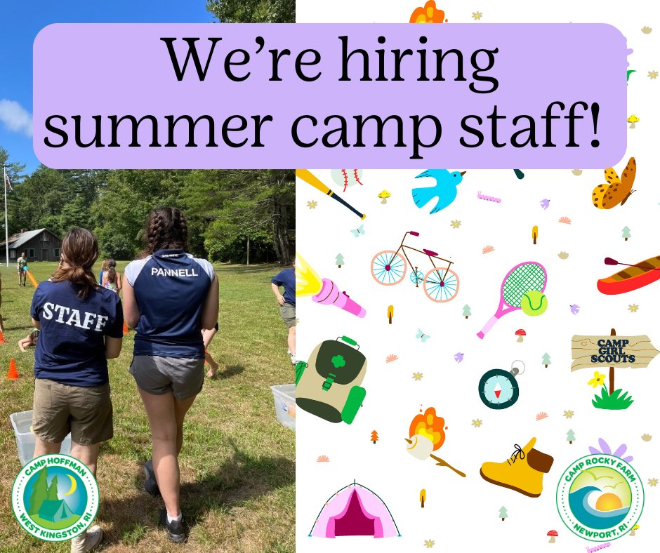We're hiring summer camp staff! GSSNE is hiring multiple positions to work at our camps, Camp Hoffman and Camp Rocky Farm, in summer 2024. The position descriptions and application can be found at gssne.org/careers.