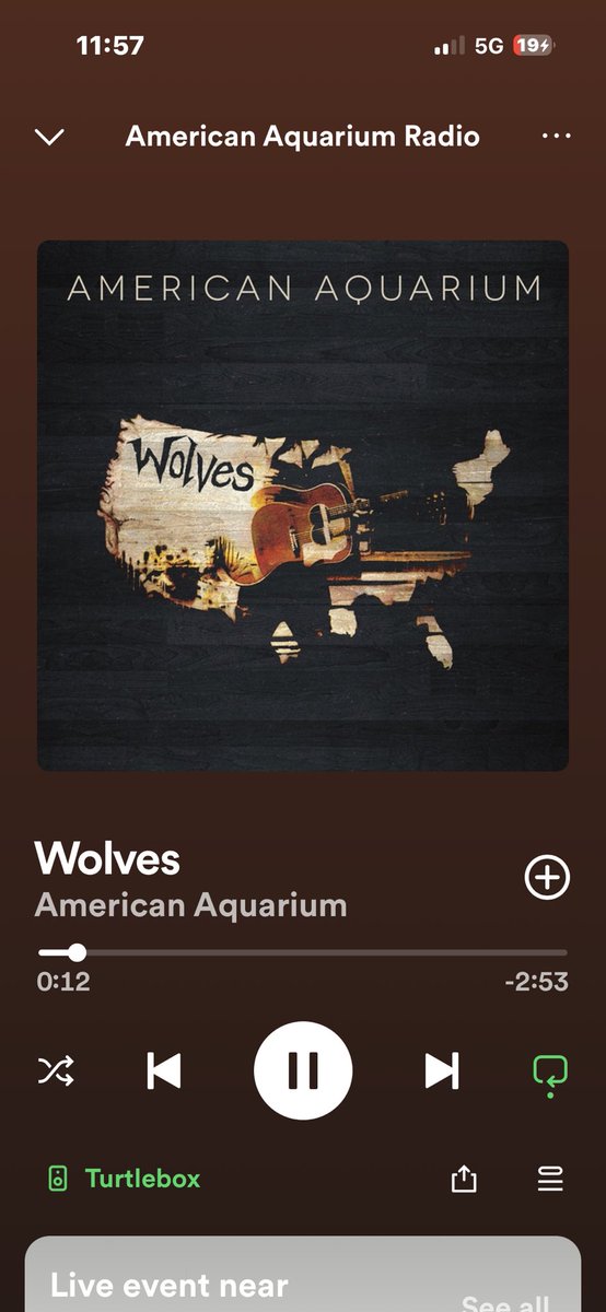 Cooking out and pregaming for tonight…first song on Spotify.  Gotta be a sign.  <a href="/USAquarium/">American Aquarium</a>
