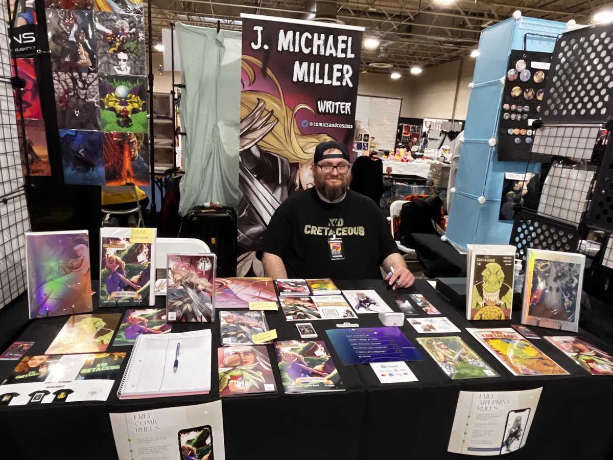 comicsandcosmos's tweet photo. Set up and ready to go! See you in a few minutes!
#gscc #gscc2024 #gemstatecomiccon #gemstatecomiccon #indiecomics https://t.co/OgqvUwAvNg