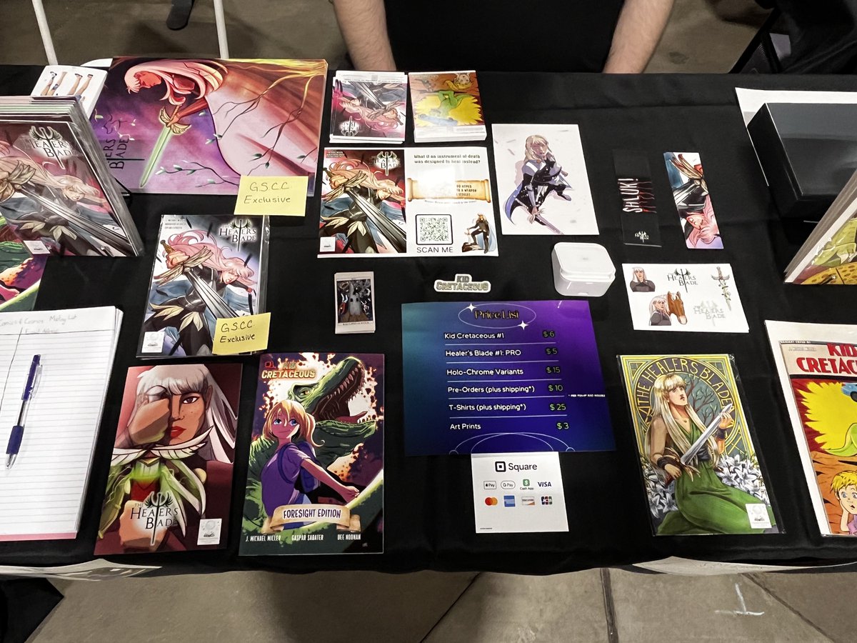 comicsandcosmos's tweet photo. Set up and ready to go! See you in a few minutes!
#gscc #gscc2024 #gemstatecomiccon #gemstatecomiccon #indiecomics https://t.co/OgqvUwAvNg
