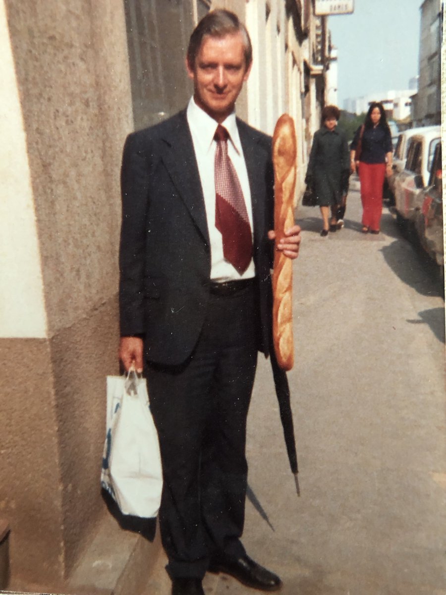 On this day 4 years ago my dad died. This is one of my favorite pictures of him, on vacation in Paris in 1977. And yes, always dressed like that, vacation or otherwise. He went to Oilers hockey games dressed like that. He was a man of unshakable decency and integrity.