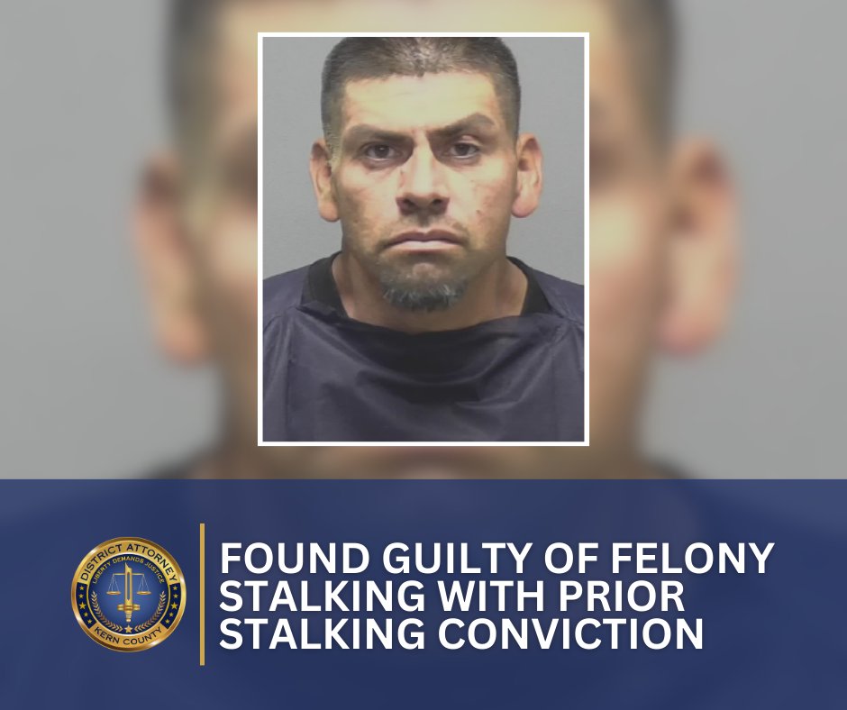 Lopez was found guilty of Felony Stalking with a Prior Stalking Conviction among other charges. Lopez would flee from the residence each time that the victim would contact law enforcement, but was eventually apprehended on October of 2023. Read more: tinyurl.com/mrx5hrxe