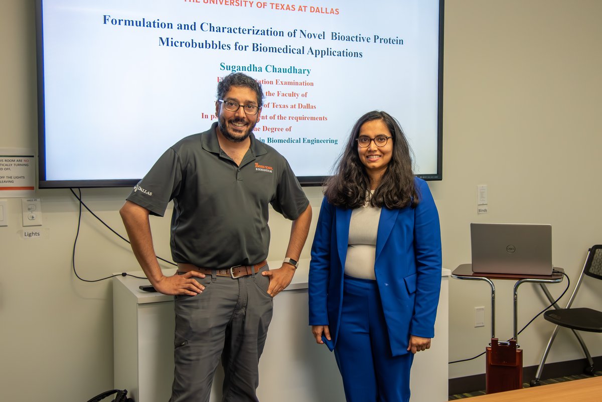 bme_utd's tweet photo. Join us in congratulating Dr. Sugandha Chaudhary!
Congratulations, Dr. Chaudhary, on your amazing achievement! We can't wait to see where your journey will take you next!
#PhD #dissertation #UTDallasBioengineering https://t.co/GD9yl2lUuM