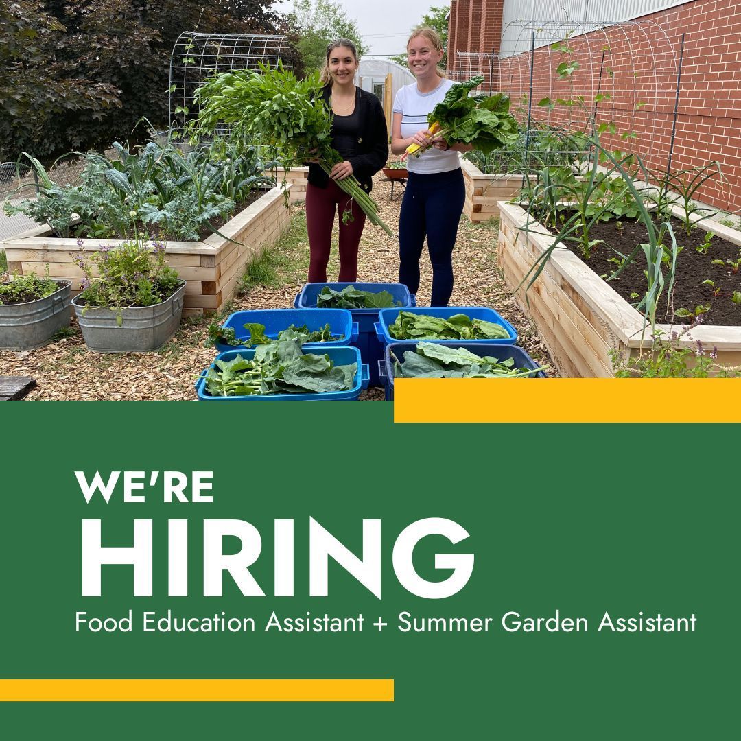 We're excited to share that we're hiring for two roles for the summer: Food Education Assistant and Summer Garden Assistant. The deadline to apply is April 11th which is quickly approaching, so don't miss out! buff.ly/3VKOJqM buff.ly/3W5cgmL