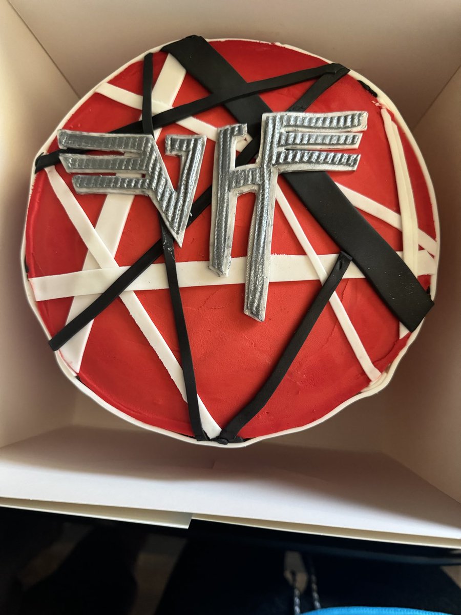 My family knows me well! My wife…surprised me with this birthday cake just about 5 minutes ago. I’ve been a dedicated Van Halen fan for almost 45 years. Magnificent. 

#VanHalen #IceCreamMan #Eruption