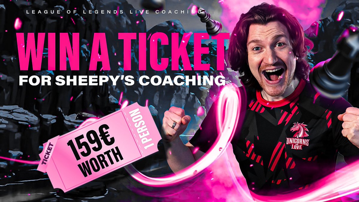 Win FREE Live-Coaching from @SheepyLoL 🙌🏼 One lucky person can win a free ticket for the ‘Concept of winning‘ Masterclass, containing League of Legends knowledge from 10 years of competitive esports. 🏆 To win: 1. Like & Repost 🔁 2. Tag someone who could use some coaching..😌