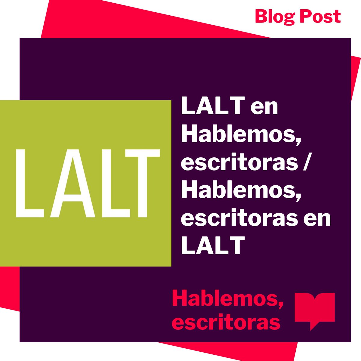 ¡🆕 blog! La alianza LALT en Hablemos, escritoras / Hablemos, escritoras en LALT es una milestone para nuestro proyecto. Vengan a nuestro Blog para leer por qué. hablemosescritoras.com/posts/1281 No se pierdan esta lectura y visitar a Gabriela Wiener, Selva Almada y Brenda Navarro en…