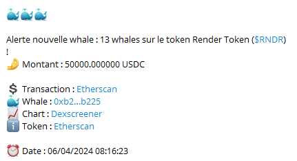 whaleprofessoor's tweet photo. Ça recharge fort avec 13 whales qui achètent le $RNDR !

La dernière a buy pour 50'000$ ! 🤯

Narrative : DEPiN
Marketcap : 3.56 Milliards

Sinon qui est chooo pour avoir PLEIN d'alertes de ce type ?  👇 https://t.co/AkSOVhvJMq