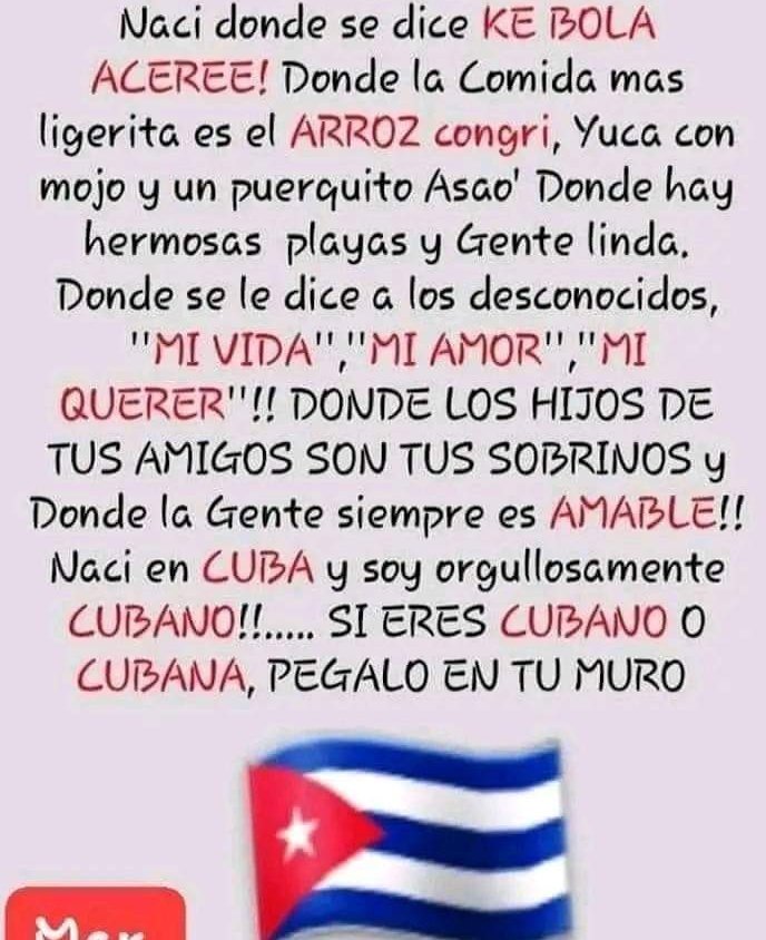 Soy cubana y siento orgullo!!!
 #Cuba linda,
#CDRCuba  🇨🇺 #CDRHabana