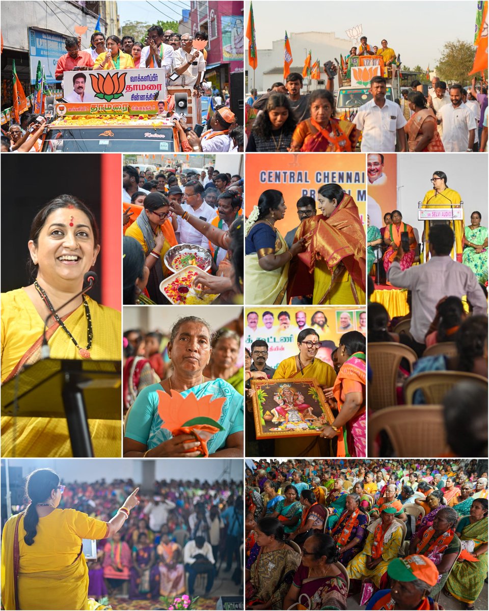 Joined the energetic crowd alongside @RCPK_Official in North Chennai and @ponbalabjp in Tiruvallur today. Also, engaged with the women of Tamil Nadu Pravasi Mahila Sangathan, committed to contributing towards India’s growth story. 

With people’s unwavering support, the Modi Govt…
