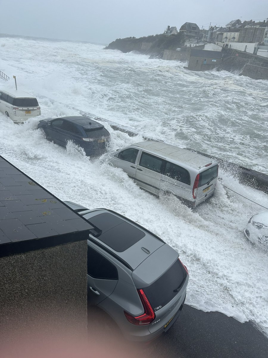 Porthleven holiday off to a bracing start #stormkathleen #notmycar