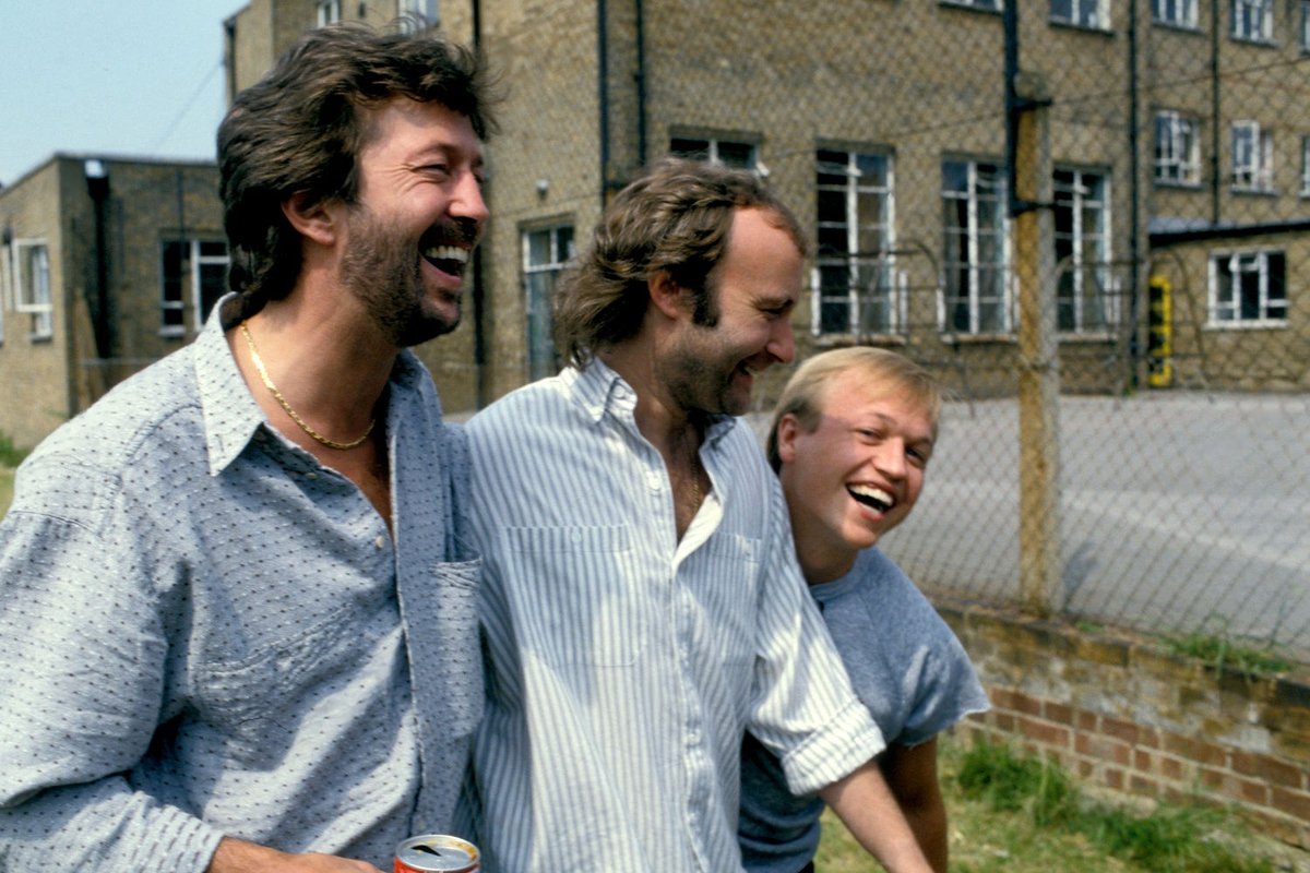 Phil, @EricClapton & @markking in 1986. 📷 Alan Davidson