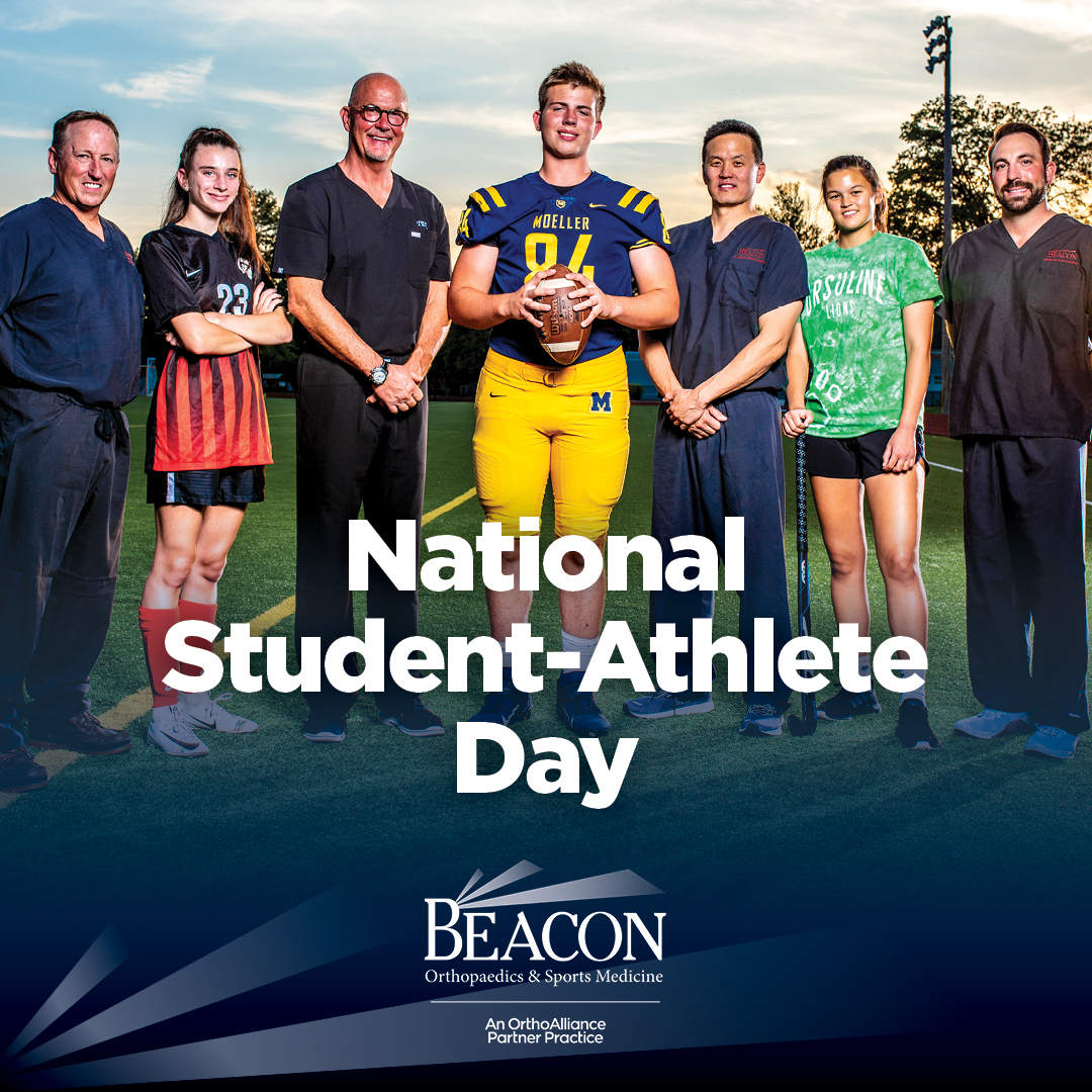 Today is National Student-Athlete Day! Here's to all those students at our partner schools who excel academically and athletically. Our Beacon doctors, athletic trainers and staff members are proud of your commitment and dedication in the classroom and on the field of play!