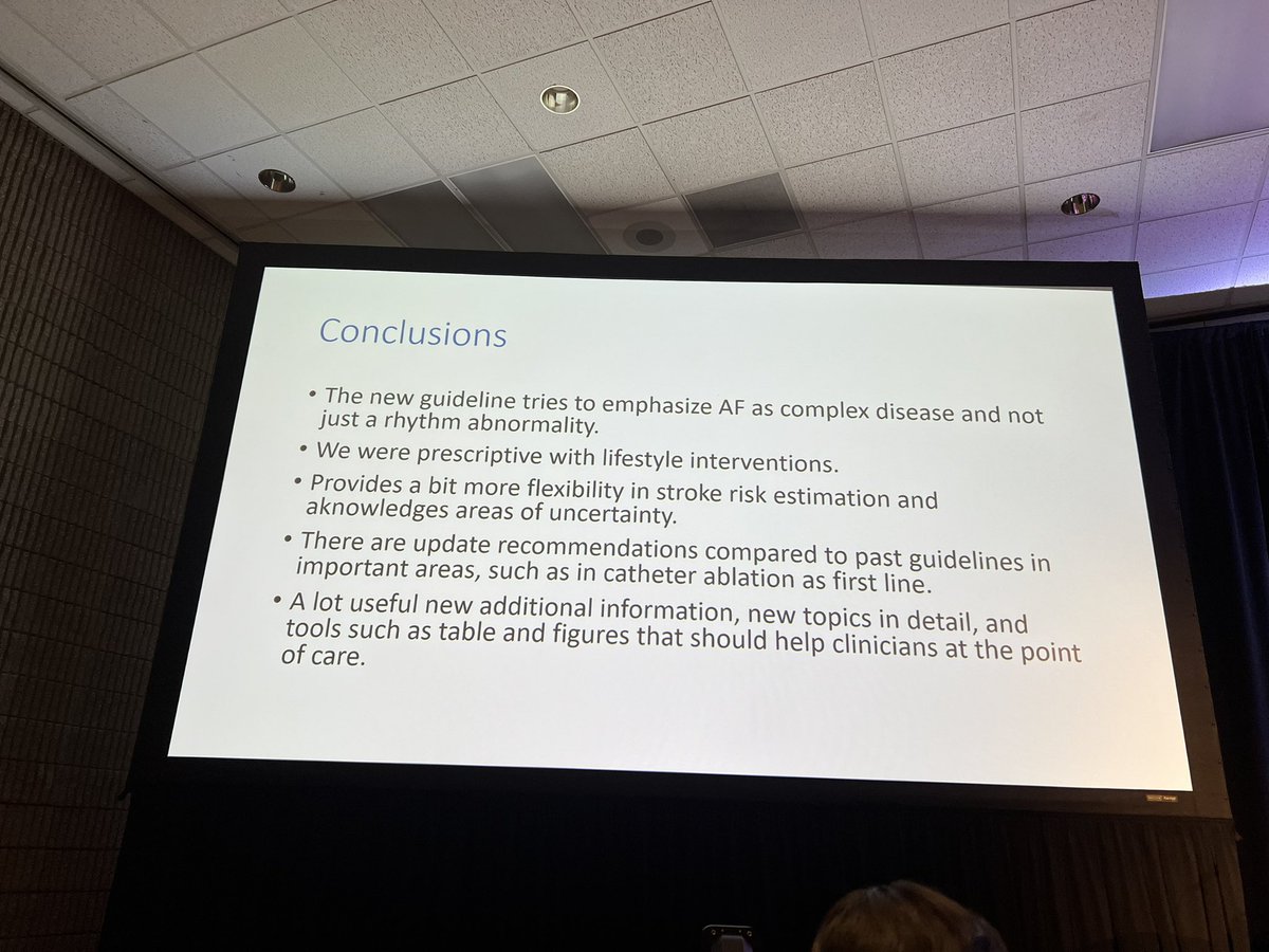 New afib guidelines 2023 by Dr Joglar. Coffee is not bad for AF, unless specific trigger for a patient ( my editorial note) I plan to use Atria and Garfield score for CKD and dementia in addition to C2V scores With CM, target HR<80 at rest and <110 with exercise #ACC24