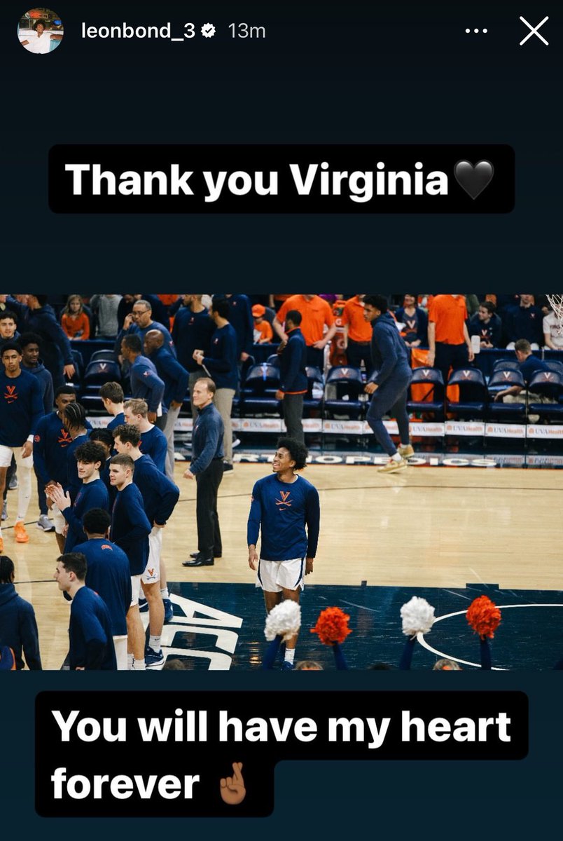 Leon Bond looks to be transferring from UVA. Big, surprising loss for the program’s young core.