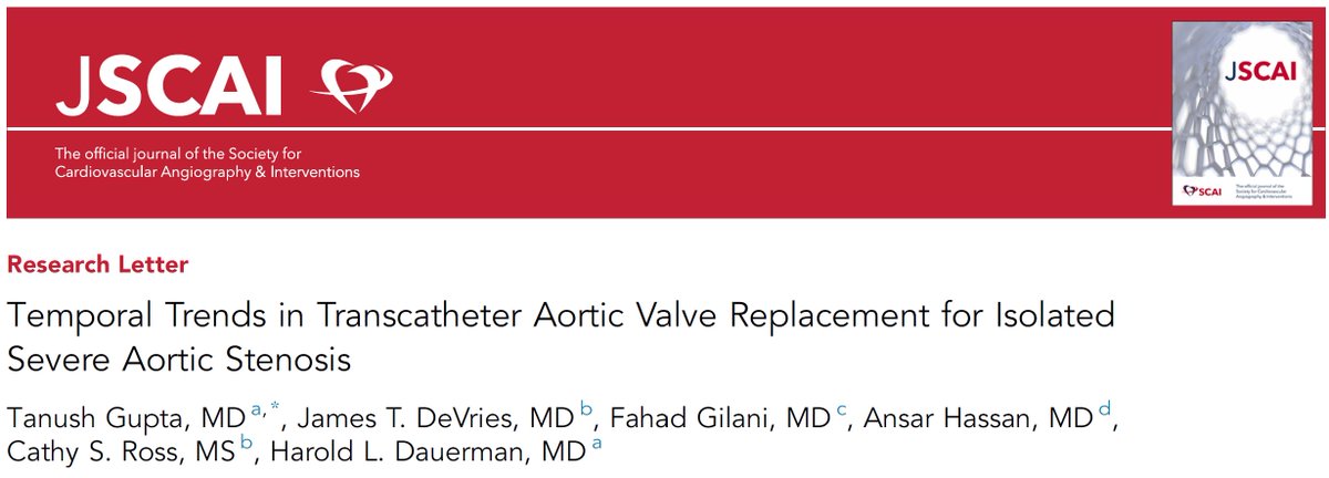 🆕📑Presented at #ACC24 💡TAVR is the predominant modality of all AVR for isolated severe AS including pts <65 years old. #TAVR #SAVR #Guidelines #JSCAI Read the findings today: ➡️ doi.org/10.1016/j.jsca… @DrTGupta @HarryDauerman @DeVriesJt @fahadgilanimd
