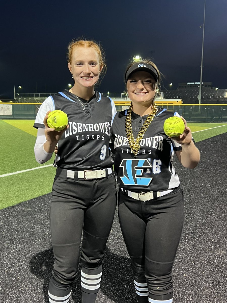 Lastnight JV stepped up taking a win & tie, as varsity battled, losing both games against Andover Central. Congrats to @ElleighTarpley on her 1st in-game 💣 & @KarleeFord2 on hitting her 4th 💣 of the season! 🥎💥 Next up: Andover at Tiger Stadium, April 9th. 🐾🩵🤍🐾