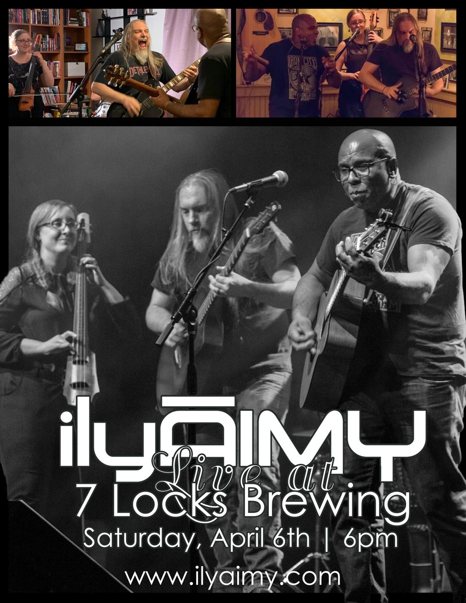 ilyAIMY's tweet image. Tonight - Growliest ilyAIMY (rob and Rowan up front) with Kristen Jones ( #electriccello ) at 7 Locks Brewing in Rockville. Acoustic guitar, Irish bones, bodhran, eclectic percussion as we see fit and a Chilean food truck to feeeeed upon. #acousticguitar #rockville #foodtruck