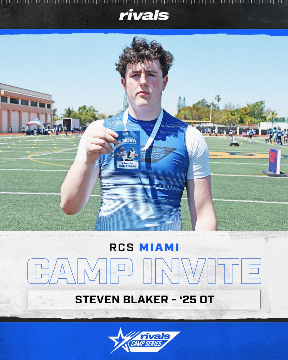 ✅INVITE STAMPED✅ Name: Steve Blaker Position: OT Class: 2025 Height/Weight: 6’4/245 🏫: William Penn Charter School Hudl: bit.ly/444Q4et @SteveBlaker74_ | @RivalsCamp | @ncsa | @TeamVKTRY