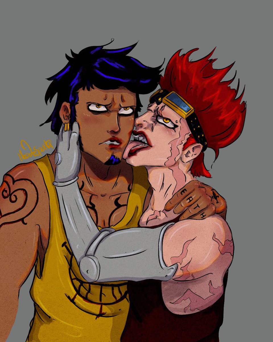 MoeDeSparta's tweet photo. Kiss. Well kinda.
#kiddlaw #onepiece https://t.co/RWuoA1lKgZ