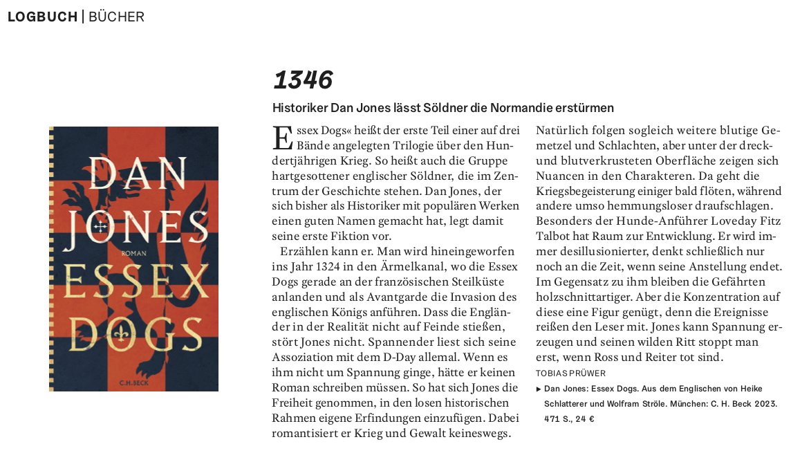 Schlachten-Schmöker: Historiker Dan Jones lässt England die Normandie stürmen. Spannend zugespitzt, ich mochte es, wie ich hier aufschrieb. @kreuzer_leipzig @CHBeckLiteratur