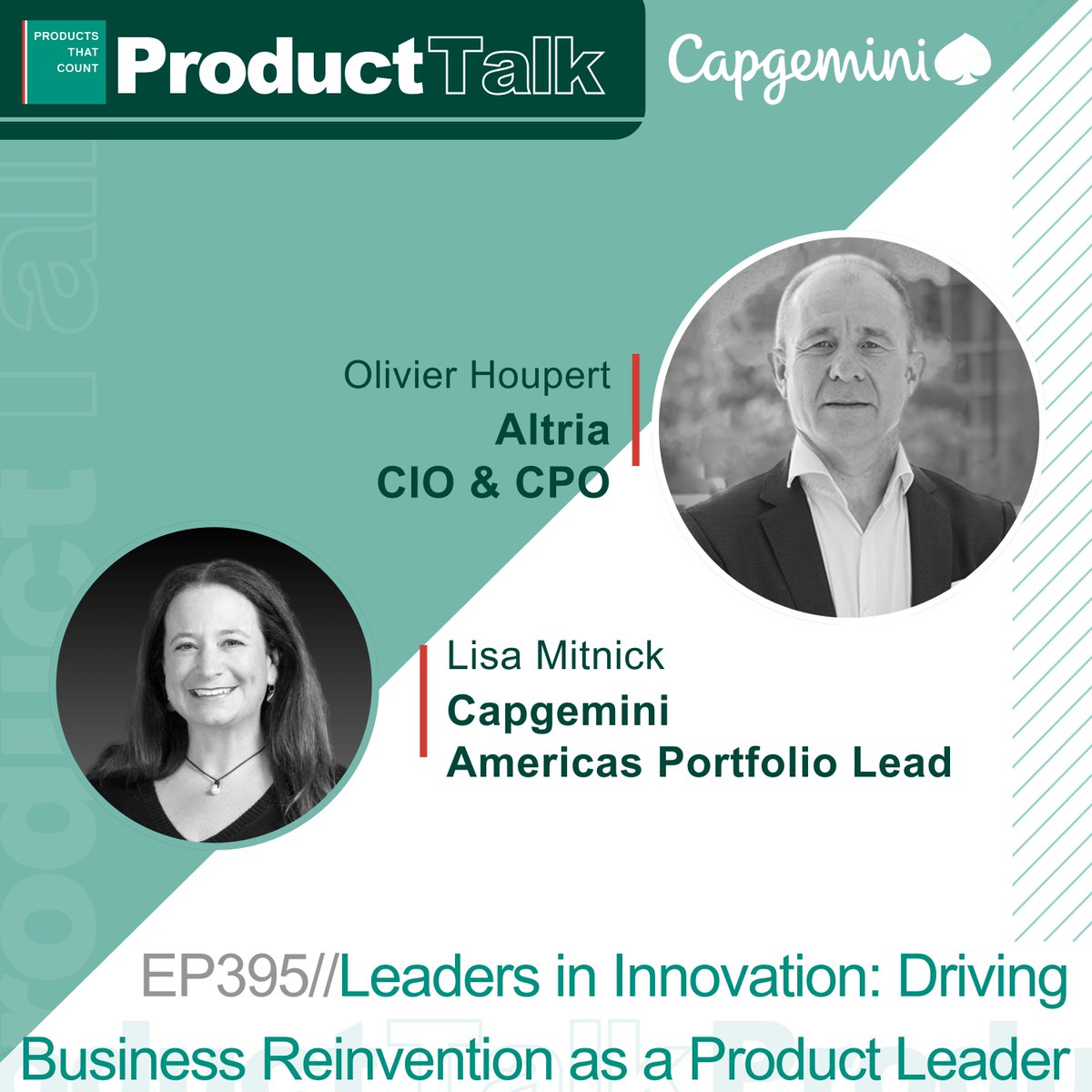 Join us for the latest episode of Capgemini's Leaders in Innovation series with Capgemini Americas Portfolio Lead Lisa Mitnick, where Altria CPO & CIO Olivier Houpert shares insights on driving business reinvention Tune in here: productsthatcount.com/leaders-in-inn…