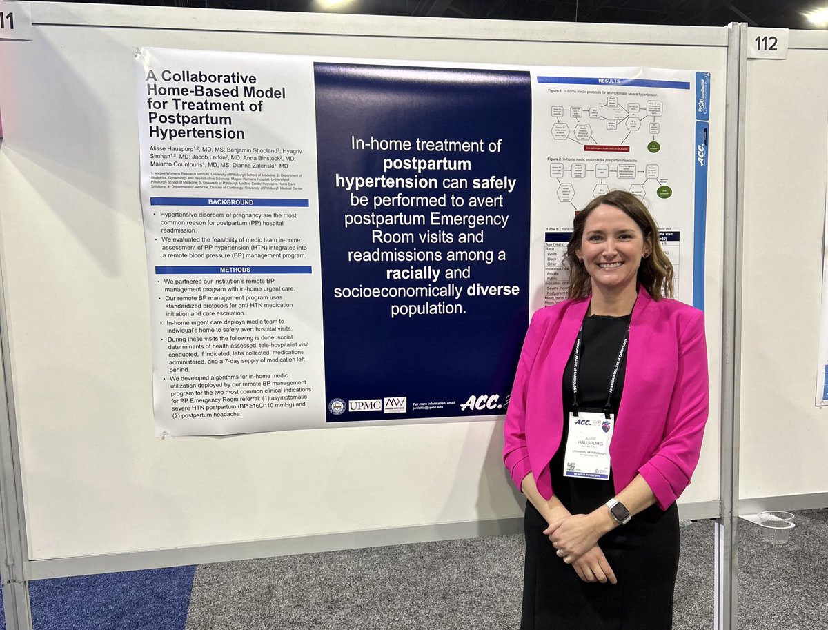 Stop by and see @AHauspurg at #ACC24 to discuss “A Collaborative Home-Based Model for Treatment of Postpartum Hypertension”