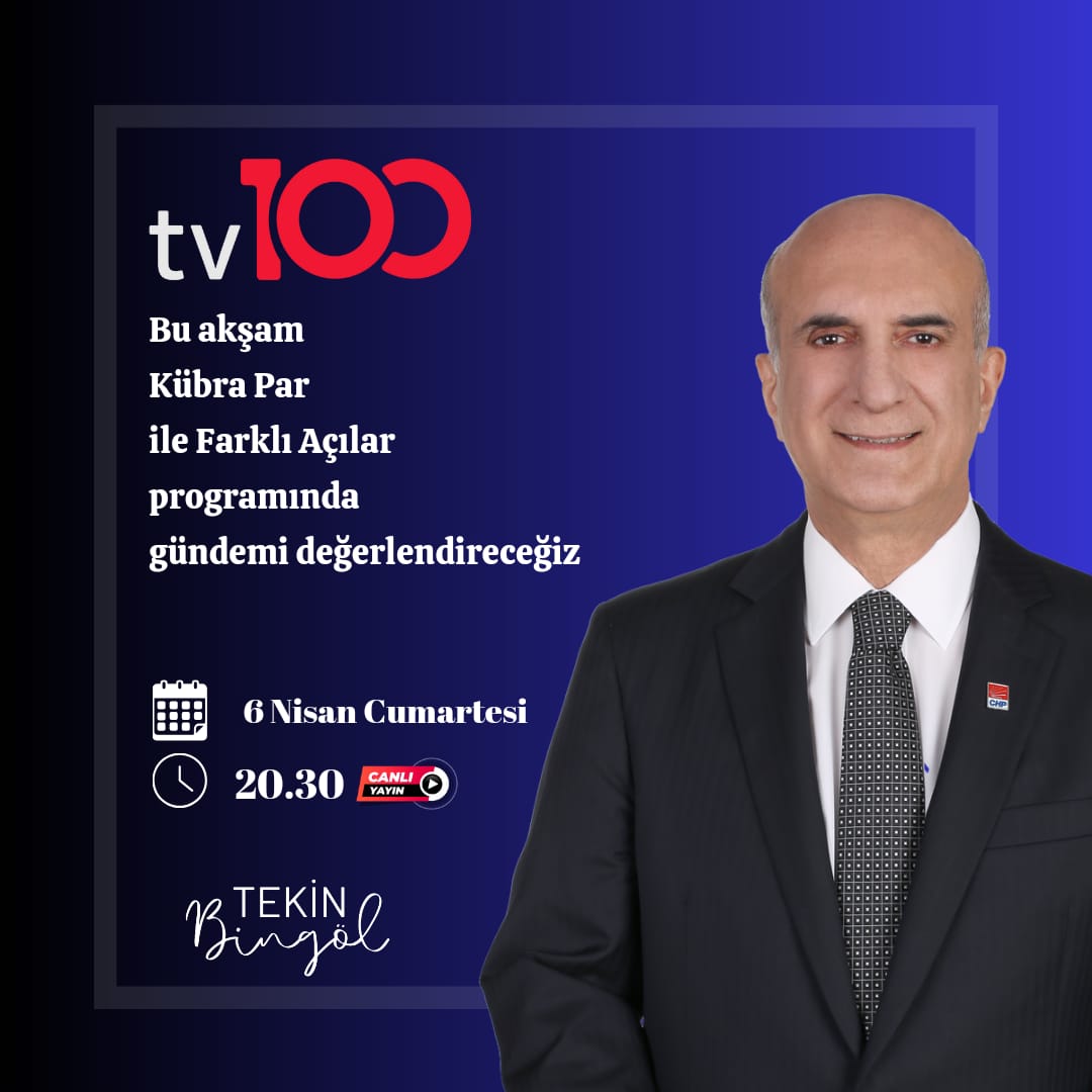 Bu akşam saat 20.30'da TV 100'de Kübra Par ile Farklı Açılar programında gündemi değerlendireceğiz. İzlemeniz dileğiyle... 📆 6 Nisan Cumartesi ⏱️ 20.30 📺 TV 100
