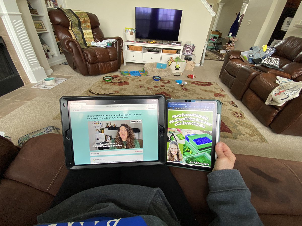 swampfrogfirst's tweet photo. Getting to dive into the #stemconbeyond sessions today!
I 💚 @amsgoodwin tips on ways to create #greenscreen reveal projects using @DoInkTweets 🙌🏻
Can’t wait to share this with @BESBartlett & @altruriatigers_
#edtechcoach
PS- @GoodnotesApp is the best EVER💚💚 https://t.co/UmD475zLWd