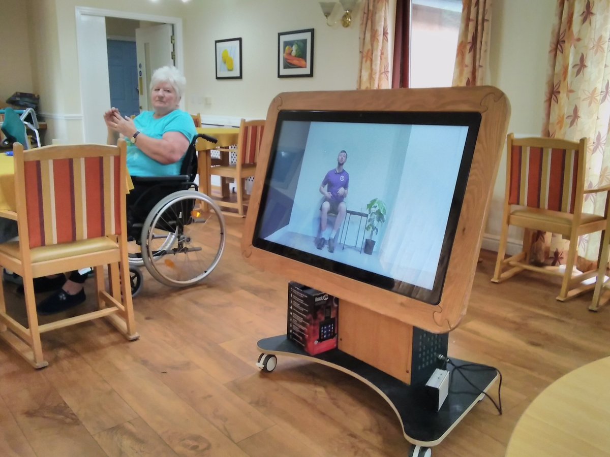 Residents exercising this morning @activityscreens #hicaactivities #bridlington #carehome